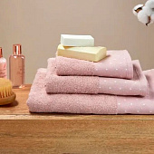  Полотенце 70х130 Fine Line Горошки бордюр, махровое, светло-серый 