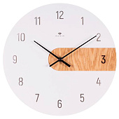 Часы настенные Рубин, "Тройка", из металла и дерева, d=30 см, белый, 3001-001 Часы настенные Рубин, "Тройка", из металла и дерева, d=30 см, белый, 3001-001