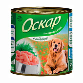 Влажный корм Оскар для собак 750гр Говядина, индейка Влажный корм Оскар для собак 750гр Говядина, индейка