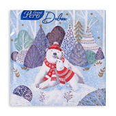 Салфетки бумажные Pero Deluxe 3-х сл 33х33 НГ Умка 20шт Арт.2906