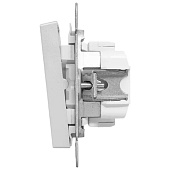  Выключатель встраиваемый 2 клавиши, цвет алюминий, EKF Эпика 