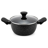 Кастрюля 4,2л. с крышкой 24см Linea GRANITO NERO 93-AL-GN-4-24