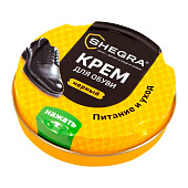 Крем для обуви из гладкой кожи SHEGRA (ШЕГРА) в банке ЧЕРНЫЙ 50мл, 700778