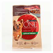  Влажный корм для собак ONE MINI Dog ActiveGiG Говядина с Картофелем и морковью 85г 