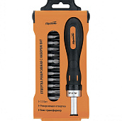 Отвертка реверсивная с набором бит, CrV, 12шт, Sparta Отвертка реверсивная с набором бит, CrV, 12шт, Sparta