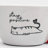 Кружка бело-красная 350 мл, Кот, Eccentric ANLAF-KY2012 Кружка бело-красная 350 мл, Кот, Eccentric ANLAF-KY2012