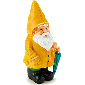 Садовая фигура из полистоуна «Гном в дождевике», 19?7?10 см Садовая фигура из полистоуна «Гном в дождевике», 19?7?10 см