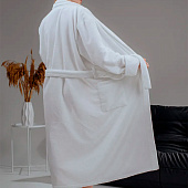 Халат махровый велюр женский белый р-р 50-52 Халат махровый велюр женский белый р-р 50-52