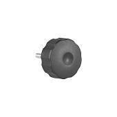 Ручка-барашек с резьбовым штифтом D50 М6x50, пластик, чёрный, 1шт