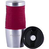 Термокружка 380мл из нержавеющей стали с TPR-вставкой (черная, красная) 2069 Термокружка 380мл из нержавеющей стали с TPR-вставкой (черная, красная) 2069
