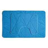 Набор ковриков для ванны и туалета Cross loop 50х80 и 50х40 мм синий 00850 Набор ковриков для ванны и туалета Cross loop 50х80 и 50х40 мм синий 00850