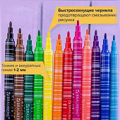  Фломастеры 12цв BRAUBERG PREMIUM, КОРПУС С ПЕЧАТЬЮ, ПВХ-упаковка, 151942 