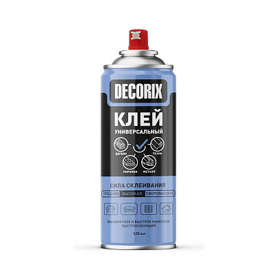  Клей аэрозольный универсальный DECORIX, 520 мл 
