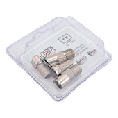  Комплект TV-разъемов №5 (4шт) - F-гнездо-TV-штекер, F-гнездо-TV-гнездо и F-разъемы - 2 шт. 