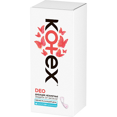 Ежедневные гигиенические прокладки Kotex Deo Супертонкие 20шт 