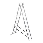 Лестница алюминиевая 2х10 ступеней, двухсекционная, макс. нагр. 150кг. Лестница алюминиевая 2х10 ступеней, двухсекционная, макс. нагр. 150кг.