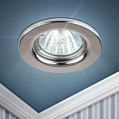  Светильник точечный встраиваемый под лампу GU5.3 ST1 50Вт круг хром MR16 (d80/монтажн d60) /ЭРА 