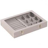  Шкатулка для украшений бархат Серый туман 5х20х28 см 7313538 