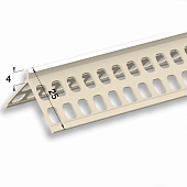  Профиль ПВХ штукатурный евроугол под обои с бортом 4мм. L3м Ш-У4 /Кронос 