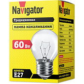 Лампа шарик Navigator ПР 60 Вт E27 (94312) Лампа шарик Navigator ПР 60 Вт E27 (94312)