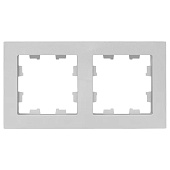 Рамка для розеток и выключателей, 2 поста, цвет белый, EKF Эпика Рамка для розеток и выключателей, 2 поста, цвет белый, EKF Эпика