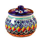 Сахарница Риштанская Керамика "Узоры", 500 мл, синяя 9408724 