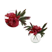 Букет декоративный в вазе Орхидеи Каттлеи, 17х17х22 см, малиновый Букет декоративный в вазе Орхидеи Каттлеи, 17х17х22 см, малиновый