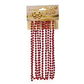  Бусы декоративные - шары, 2,7м,, пластик, красный 722763 
