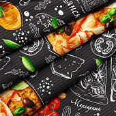 Кухонное полотенце (жаккард) 40х60 Пицца светло-серый Кухонное полотенце (жаккард) 40х60 Пицца светло-серый