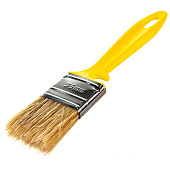 Кисть плоская Эмали 35х10мм, натуральная щетина, желтая пластиковая ручка, АКОР Кисть плоская Эмали 35х10мм, натуральная щетина, желтая пластиковая ручка, АКОР