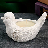  Подсвечник на 1 свечу «Птичка», гипс, перламутр, 8х5.5х4.5 см 