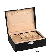 Шкатулка для украшений, 17х23х8,5 см, съёмная подставка, чёрный, 9905731 Шкатулка для украшений, 17х23х8,5 см, съёмная подставка, чёрный, 9905731