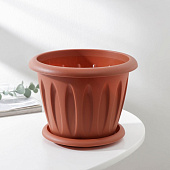 Горшок для растений "Фелиция" терракотовый 1,8л Д180 с поддонником С103Т Горшок для растений "Фелиция" терракотовый 1,8л Д180 с поддонником С103Т