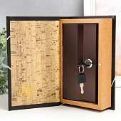  Сейф-книга дерево кожзам Home. Дизайн чёрная 21х13х5 см 7570529 