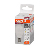 Лампа LED 7Вт Е14, шар, 3000К теплый OSRAM