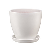 Горшок "Бутон" с подставкой, керамика, 2,4л., молочно-белый BH-35-2 Горшок "Бутон" с подставкой, керамика, 2,4л., молочно-белый BH-35-2