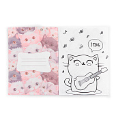  Блокнот раскраска 12 листов, 130х180 "Коты" 10018359 