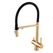  Смеситель для кухни Neosteel с гибким изливом золото 3188611SSMGB Gross Aqua 