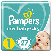  Pampers подгузники New Baby-Dry Newborn (2-5) 27шт 