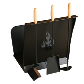 Набор каминный напольный Forester с дровницей 3 предмета щетка,совок,кочерга Набор каминный напольный Forester с дровницей 3 предмета щетка,совок,кочерга