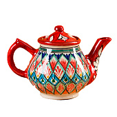  Чайник Риштанская Керамика "Узоры", 0,8 л, красный 9599370 