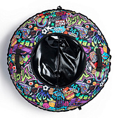 Тюбинг – ватрушка «Стикеры», диаметр чехла 110 см, разноцветная, чёрная, Winter Star Тюбинг – ватрушка «Стикеры», диаметр чехла 110 см, разноцветная, чёрная, Winter Star