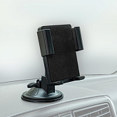 Держатель телефона на лобовое стекло и панель SKYWAY на присоске, короткая жесткая ножка, черный Держатель телефона на лобовое стекло и панель SKYWAY на присоске, короткая жесткая ножка, черный