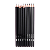  Набор карандашей чернографитных 10 штук (6В, 4В, 3В, 2В, В, В, НВ, НВ, Н, 2Н)   10325519 