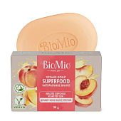  Мыло туалетное BioMio BIO-SOAP SUPERFOOD Персик и ши 90 г 