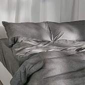  Наволочка SL Home "Деним" 70х70+2 см, цв.темно-серый, 100% жатый хлопок 10245452 