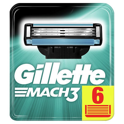  GILLETTE MACH3 Сменные кассеты для бритья 6шт 