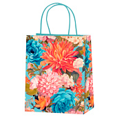  Пакет подарочный «Flower hugs», blue-orange (21х25.5х10) 