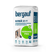  Клей для плитки, керамогранита Keramik Pro C1T 25кг /Bergauf 