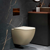 Унитаз подвесной бежевый матовый безободковый 485х360х375 GR-4455BEMS Grossman Унитаз подвесной бежевый матовый безободковый 485х360х375 GR-4455BEMS Grossman